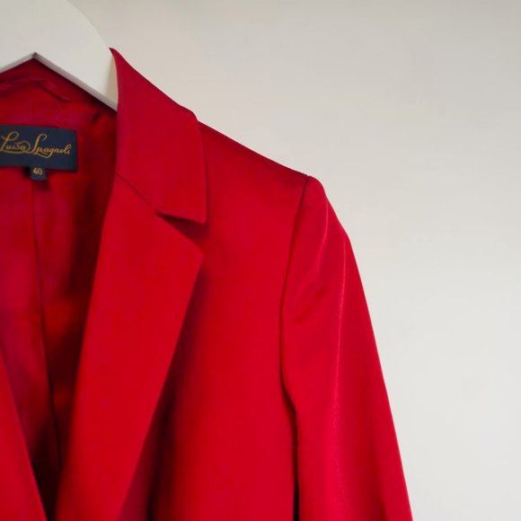 *SOLD* Luisa Spagnoli Red Satin Blazer - Picture 4 of 6